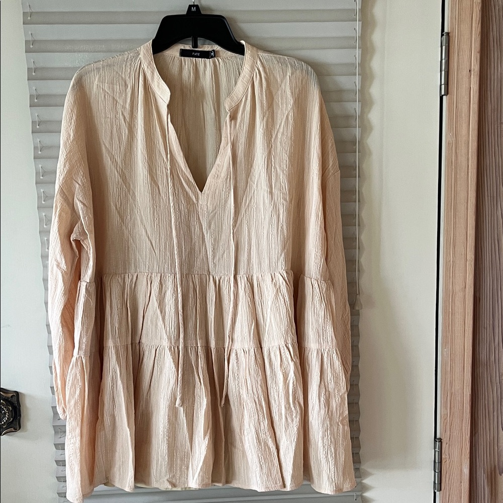 Fate Cream Textured Blouse